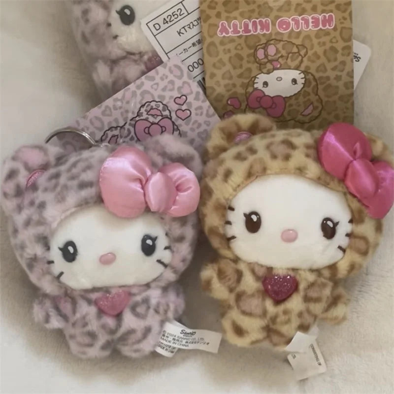 Kawaii Sanrio Hello Kitty Keychain with Leopard Print | Adorable and Stylish