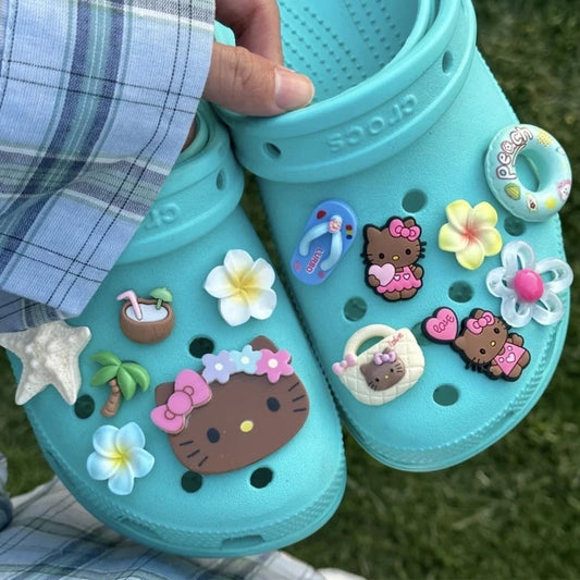 Kawaii Vibes Only – Hello Kitty Hawaii Style Beach & Flower Charms (13PCS)