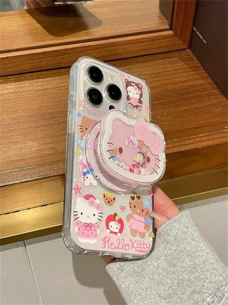 Pink Kitty Shaker Case with Magnetic Holder