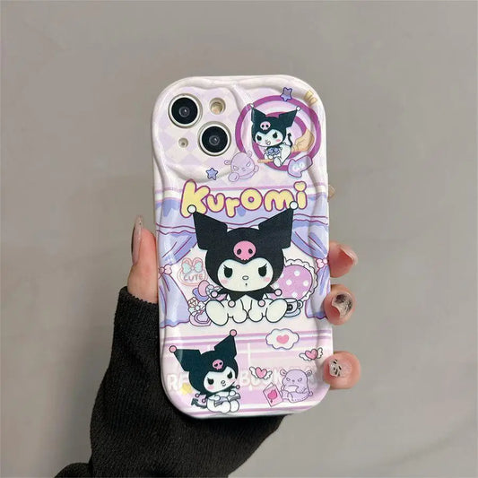 Kuromi 3D Wavy Curved Edge Bracket Bracelet Phone Case