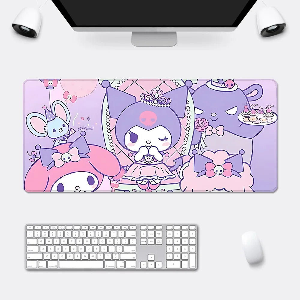 Kuromi Large Desk Mat | Kawaii Mousepad Table Cover – Purple