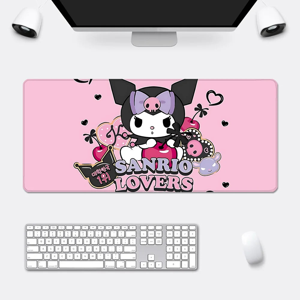 Kuromi Large Desk Mat | Kawaii Pink Mousepad & Table Cover