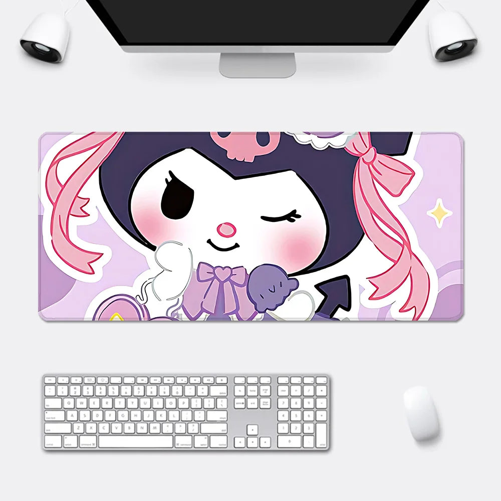 Kuromi Mousepad Table Mat – Pink Large Desk Cover for Work or Study