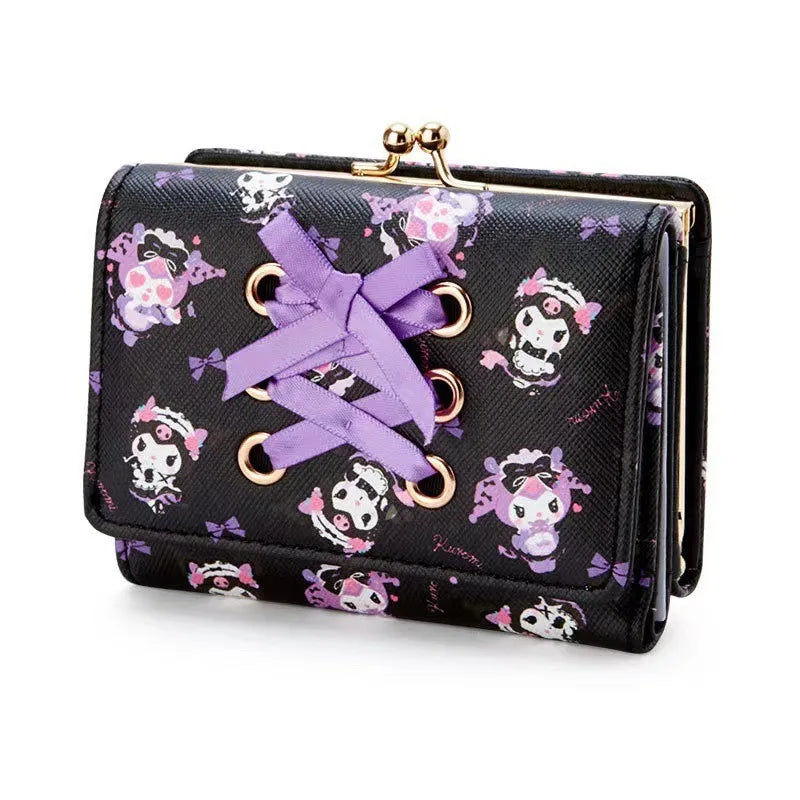 Kuromi PU Leather Folding Wallet – Stylish and Functional Design