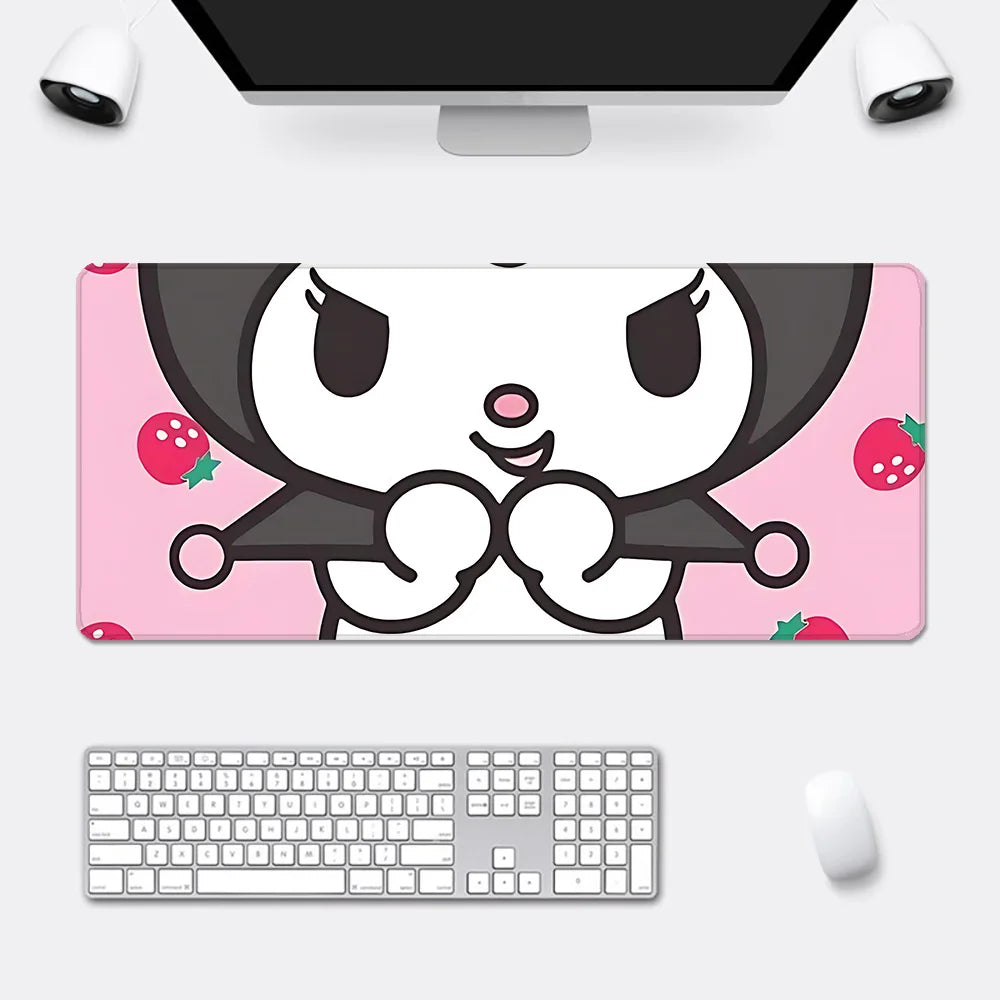 Kuromi Pink Desk Mat – Kawaii Large Mousepad for Cute Desk Setups