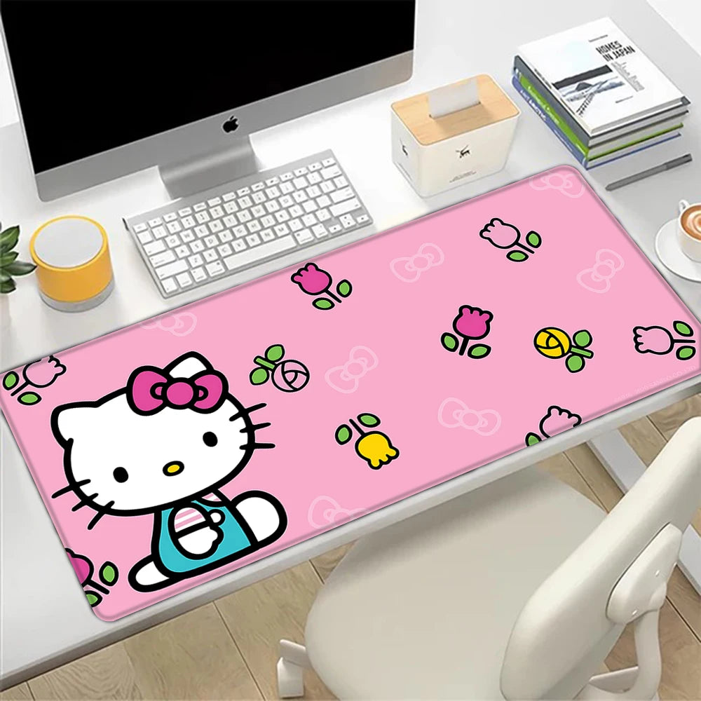Large Pink Hello Kitty Mousepad – Cute Desk Pad for PC & Laptop