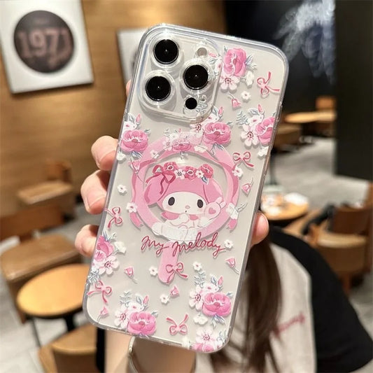 Magnetic Sweetness: My Melody Floral MagSafe Phone Case