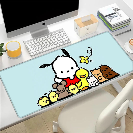 Minimal Pochacco Desk Mat – Bright & Cute Mousepad for Workspaces