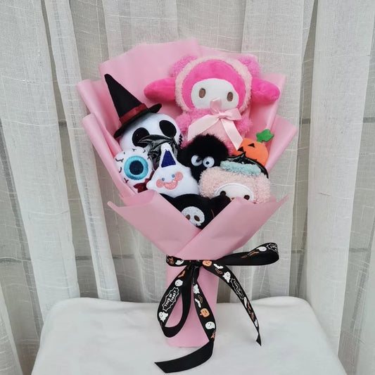 My Melody Halloween Plush Bouquet | Adorable Ghost, Pumpkin & Skeleton Themed