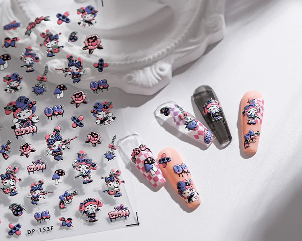 My melody 5D Embossed Stickers for DIY Nail Art Decoration