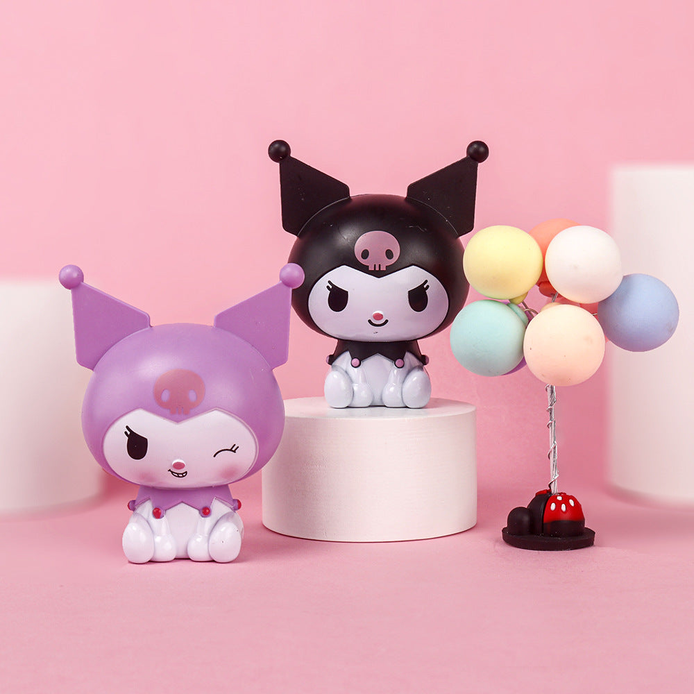 Sanrio Kuromi Figurines Toy in black and purple