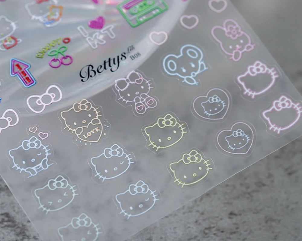 Pink Hell Kitty DIY Nail stickers DIY Nail ar