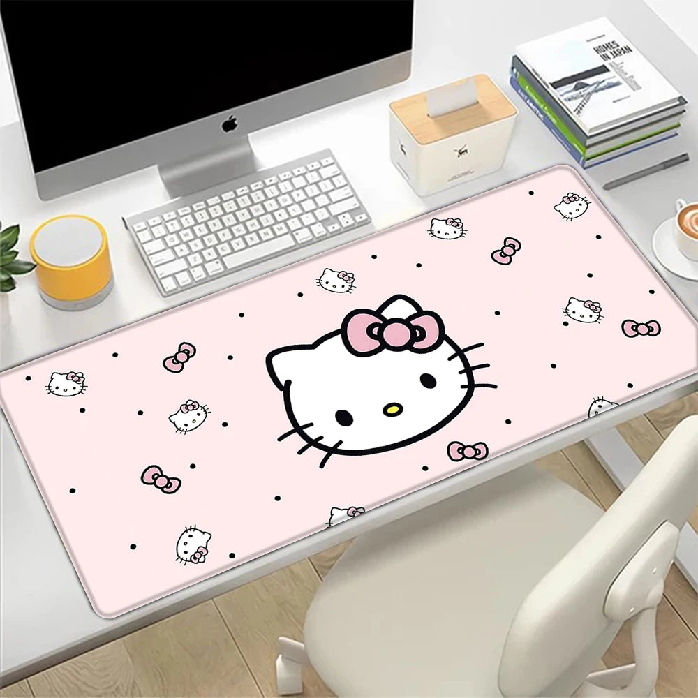Pinky Hello Kitty Desk Mat – Oversized Mousepad for Work or Play
