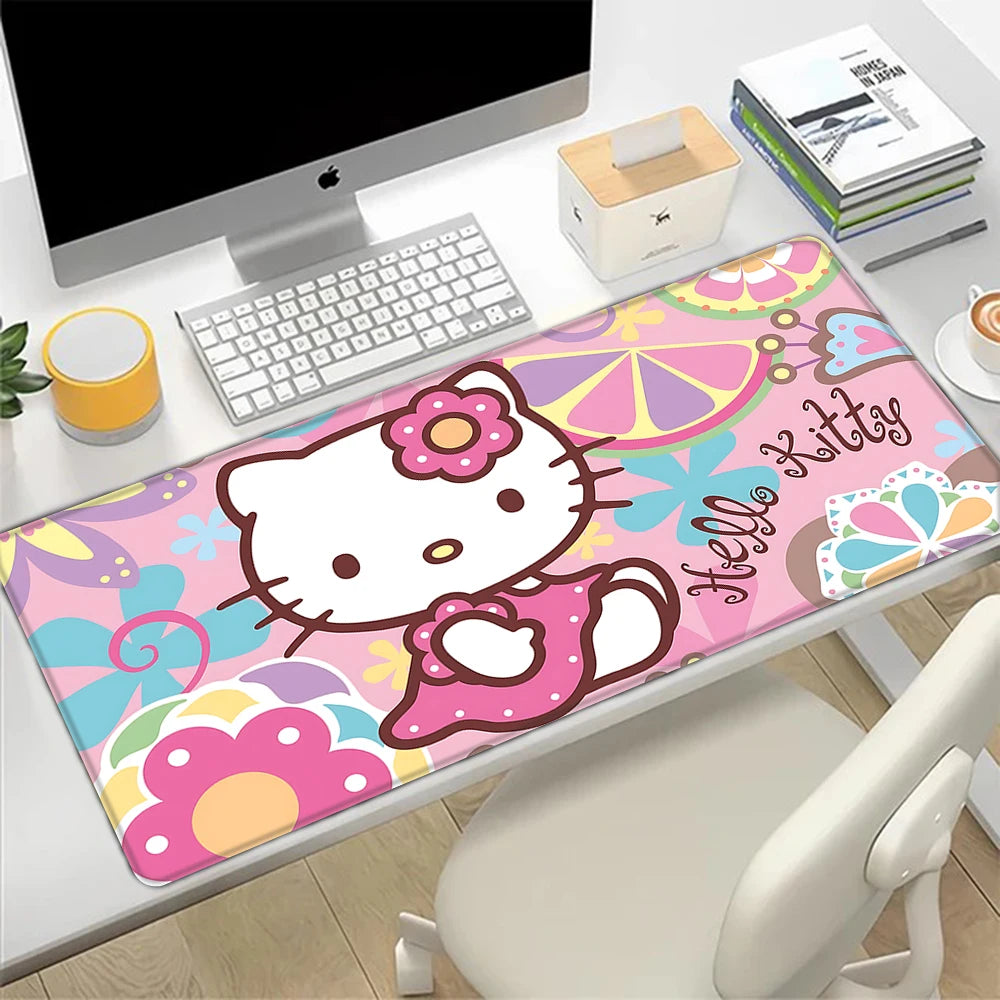 Pinky Hello Kitty Mousepad – Large Desk Mat for Keyboard & PC