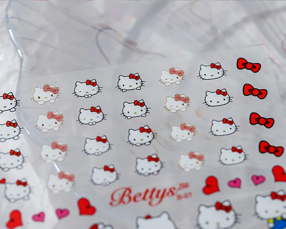 Red Hell Kitty DIY Nail stickers DIY Nail art