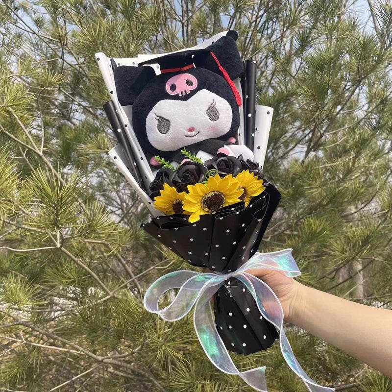 Sanrio Kuromi With Graduation Hats | Handmade Kuromi plush Bouquet for Graduation Day