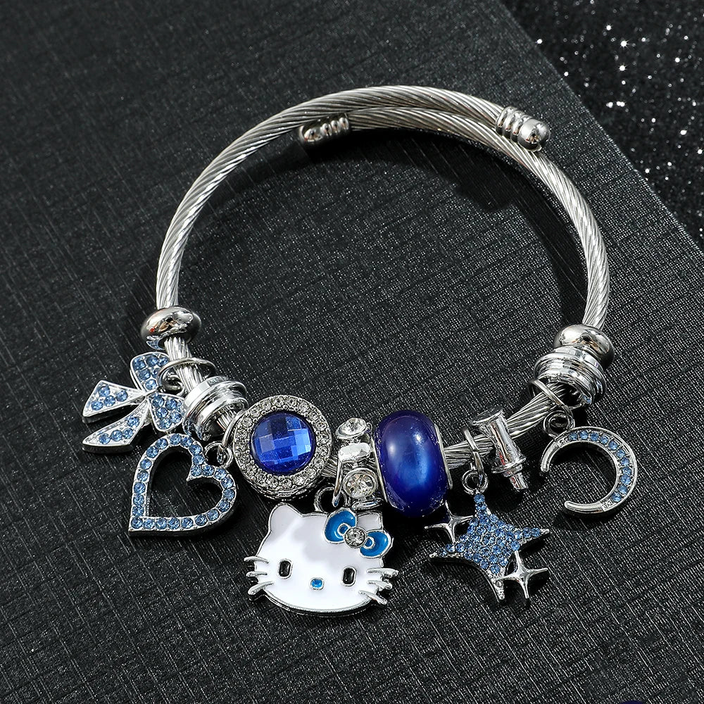 Hello Kitty Bracelet with Blue themes Charms