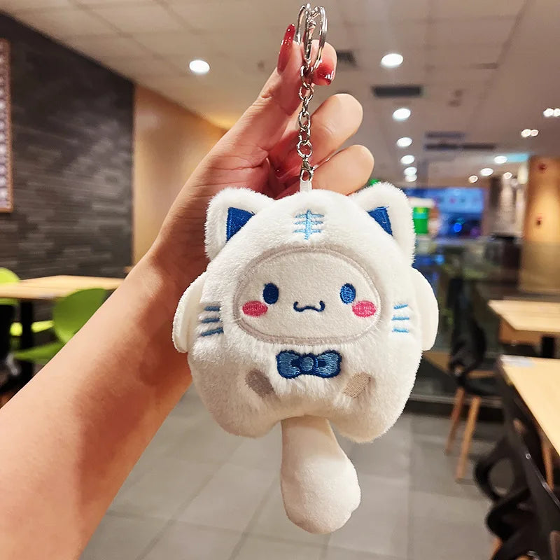 Cinamoroll Little Tiger Plush Keychain with Furry Tail