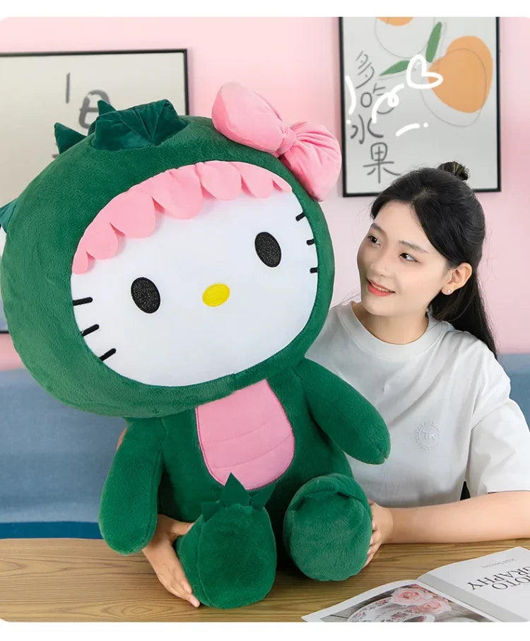 Sanrio Kawaii Hello Kitty Dinosaur Soft Plush