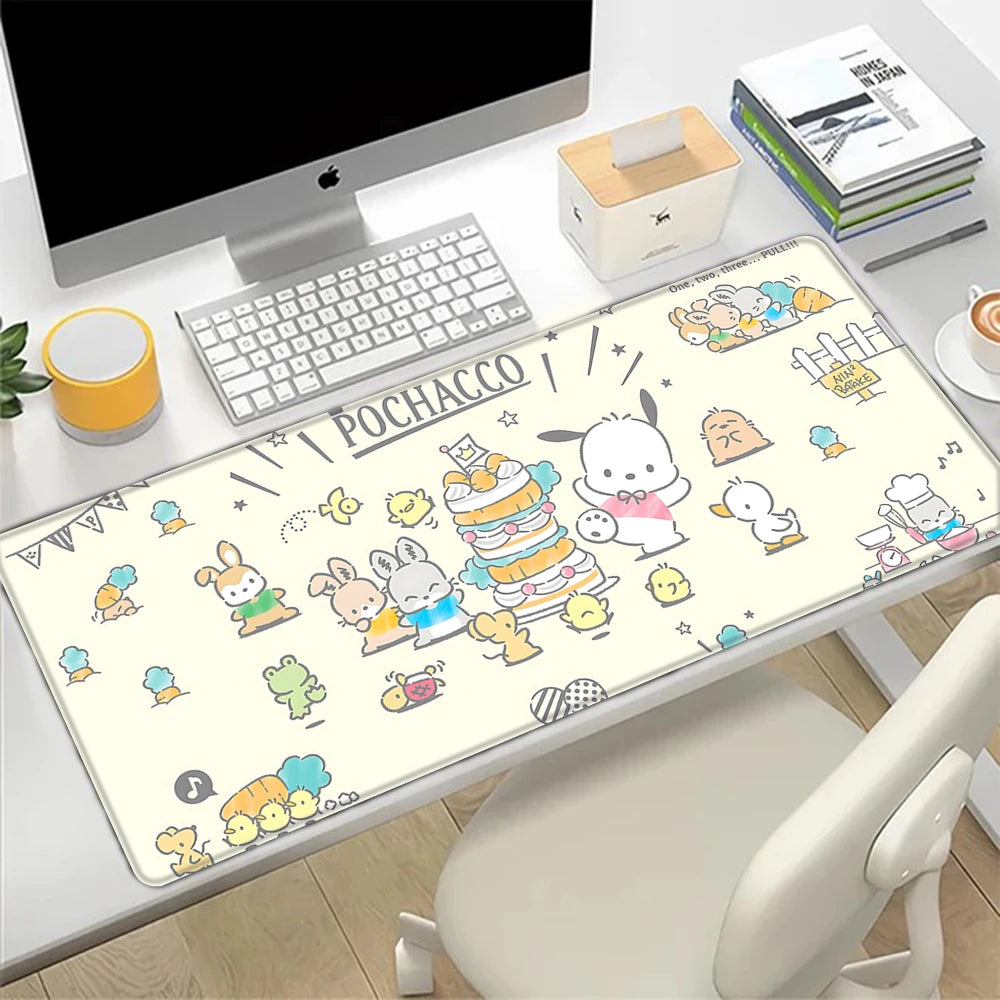 Pochacco Rainbow Desk Pad – Cute & Colorful Workspace Mat