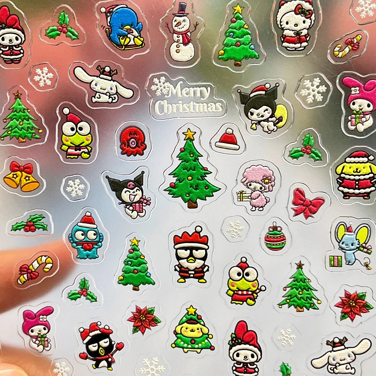 Sanrio 3D Christmas Nail Art Stickers – Adorable Festive Designs