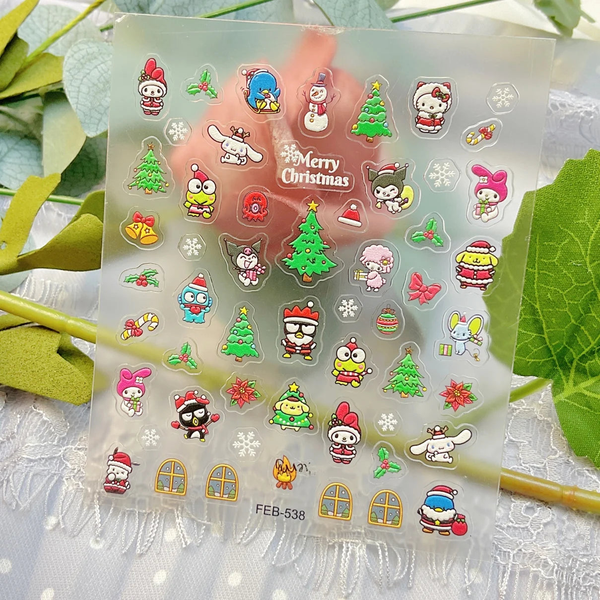 Sanrio 3D Christmas Nail Stickers – Festive & Fun DIY Nail Decor