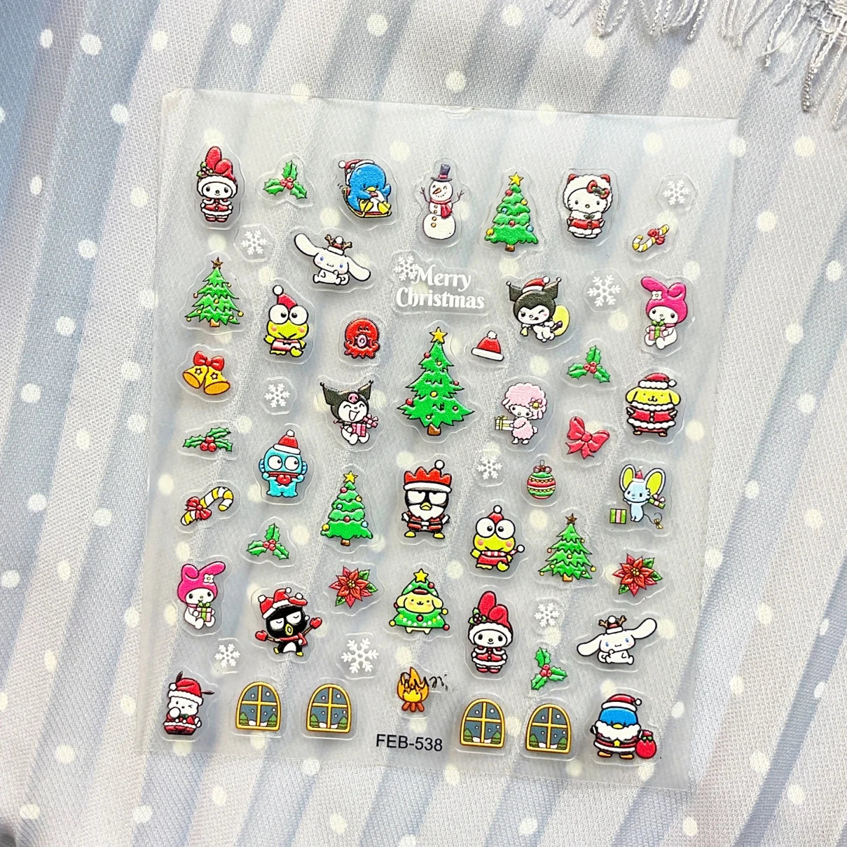 Sanrio 3D Holiday Nail Stickers - Christmas Magic for Your Nails