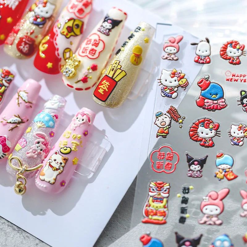Sanrio CNY 5D nail stickers for DIY nail art