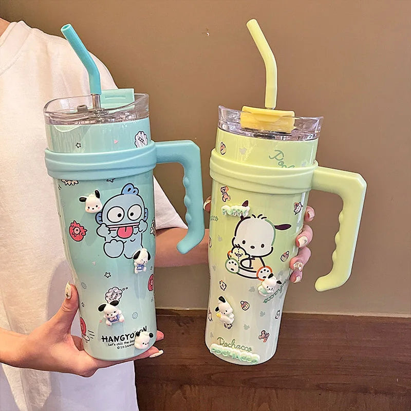 Sanrio Character Vacuum Cup with Straw | 1200ml Spacious and Stylish