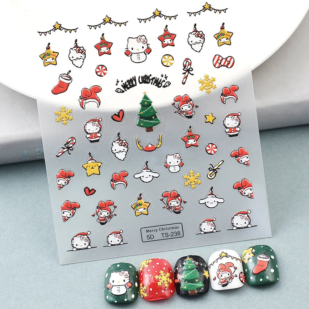 Sanrio Character Xmas theme DIY Nail Art Nail Stickers