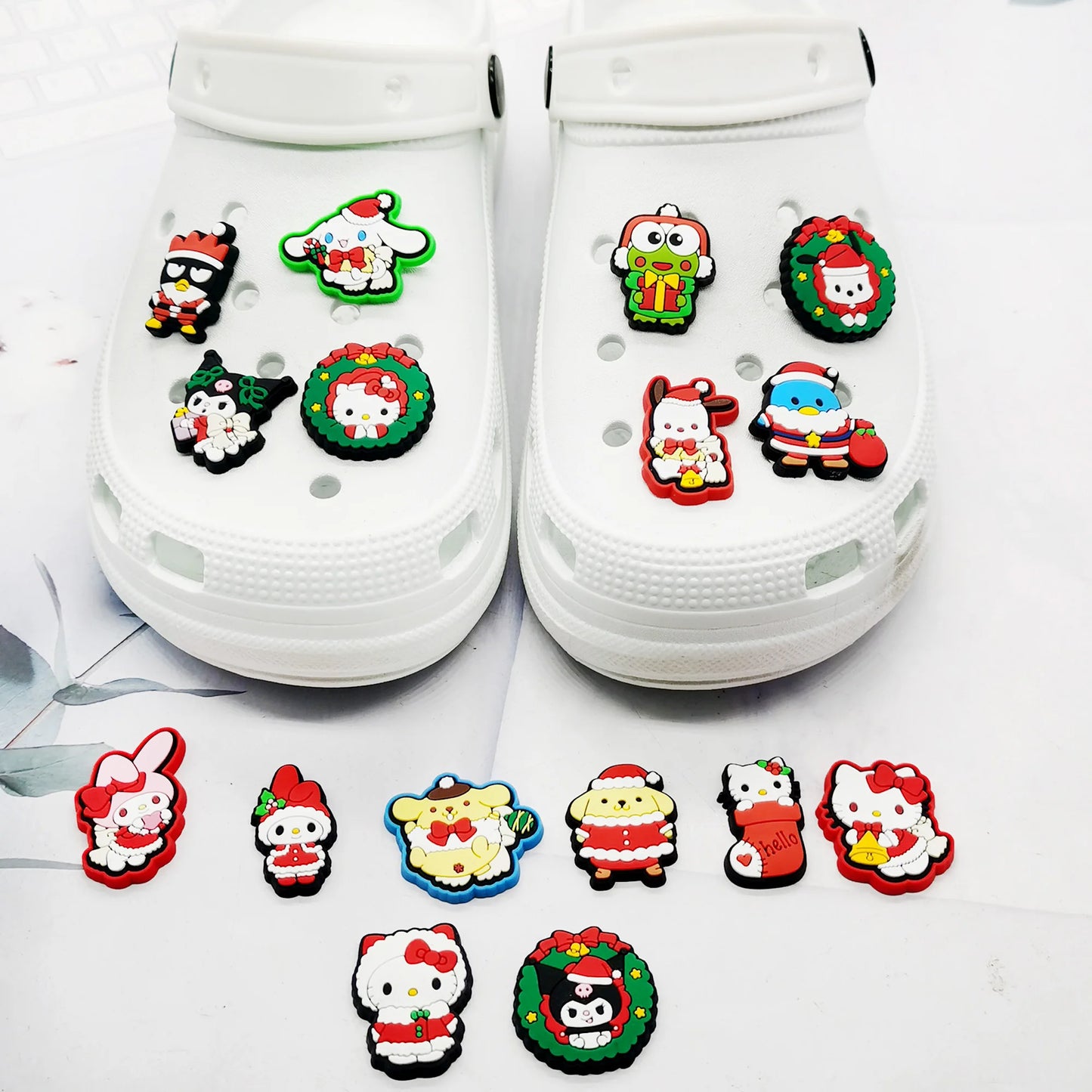 Sanrio Christmas Shoe Charms (16pcs) – Adorable Holiday Designs