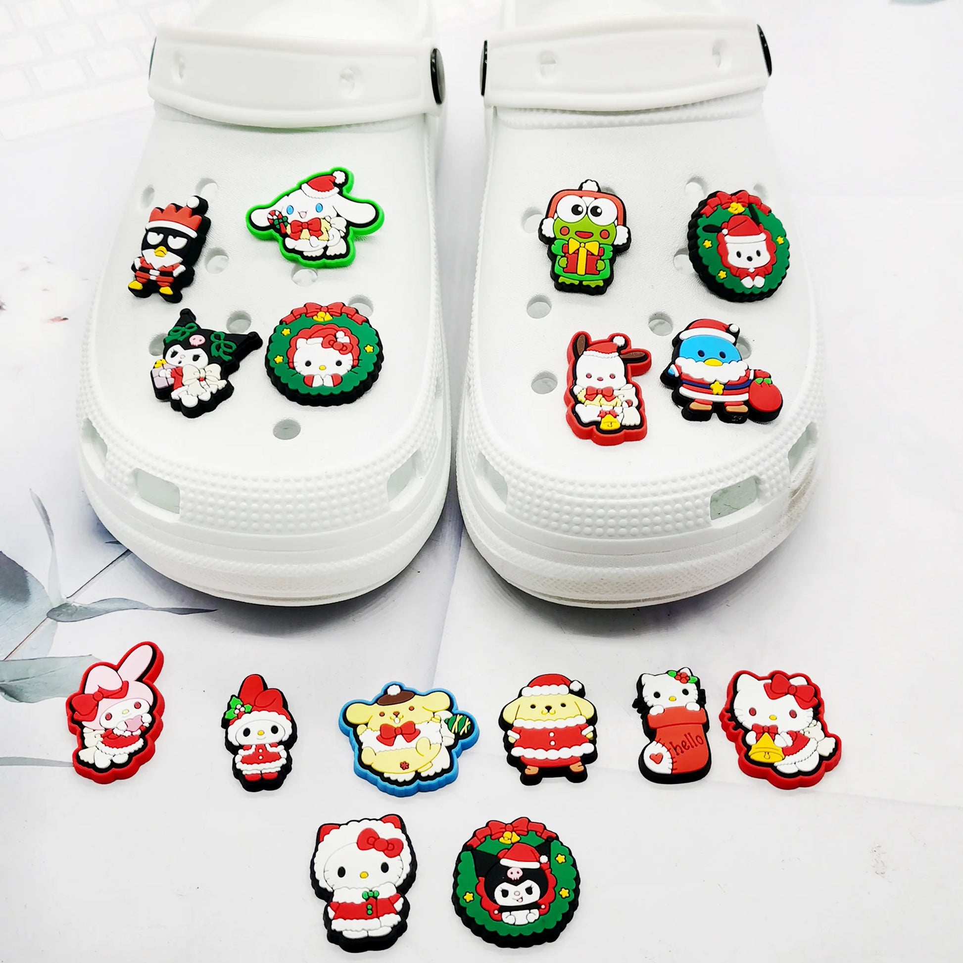 Sanrio Christmas Shoe Charms (16pcs) – Adorable Holiday Designs