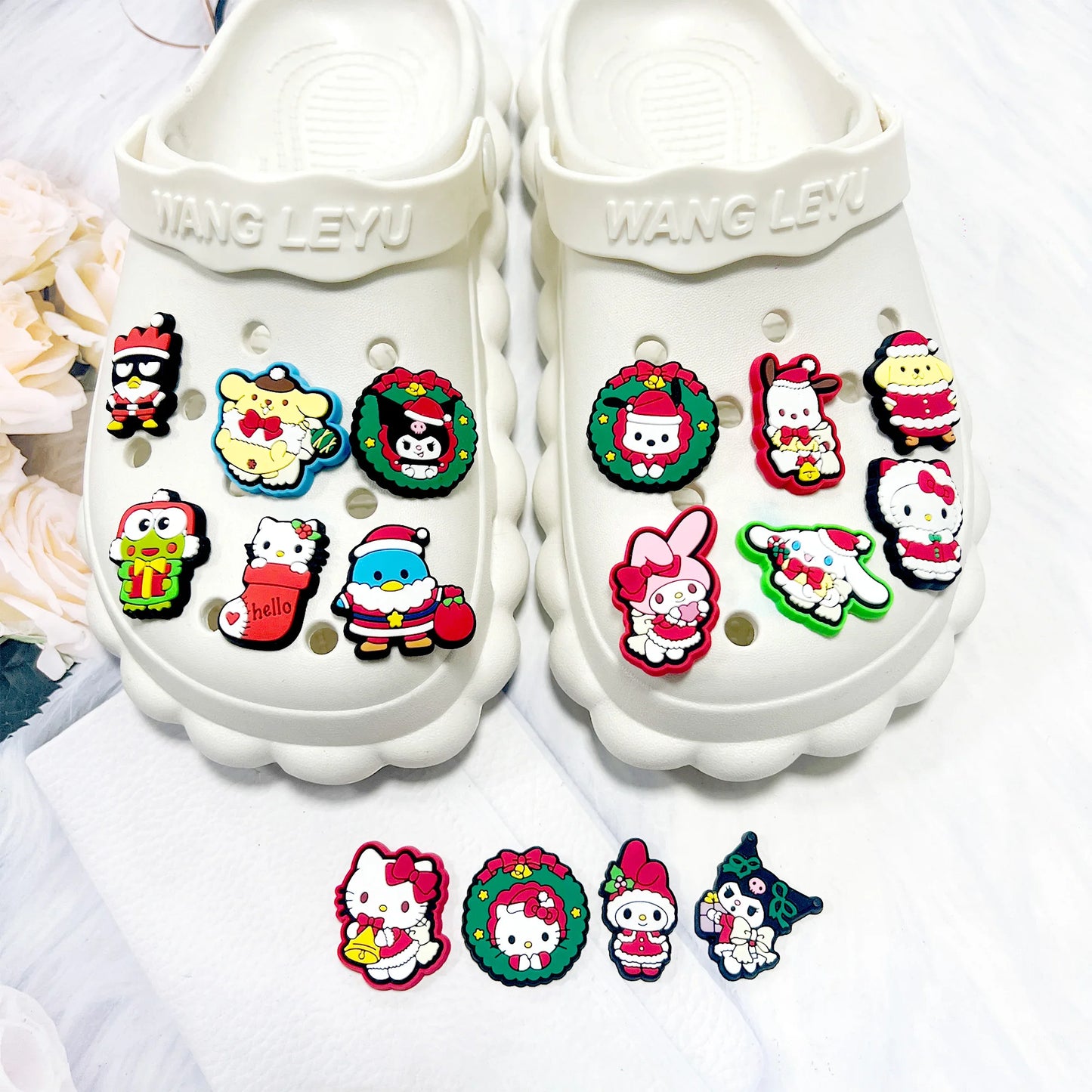 Sanrio Christmas Shoe Charms (16pcs) – Holiday Magic for Your Shoes