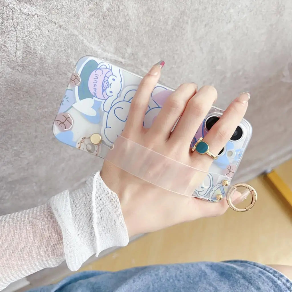 Sanrio Cinnamoroll Phone Case – Lanyard and Wrist Strap for Easy Carry