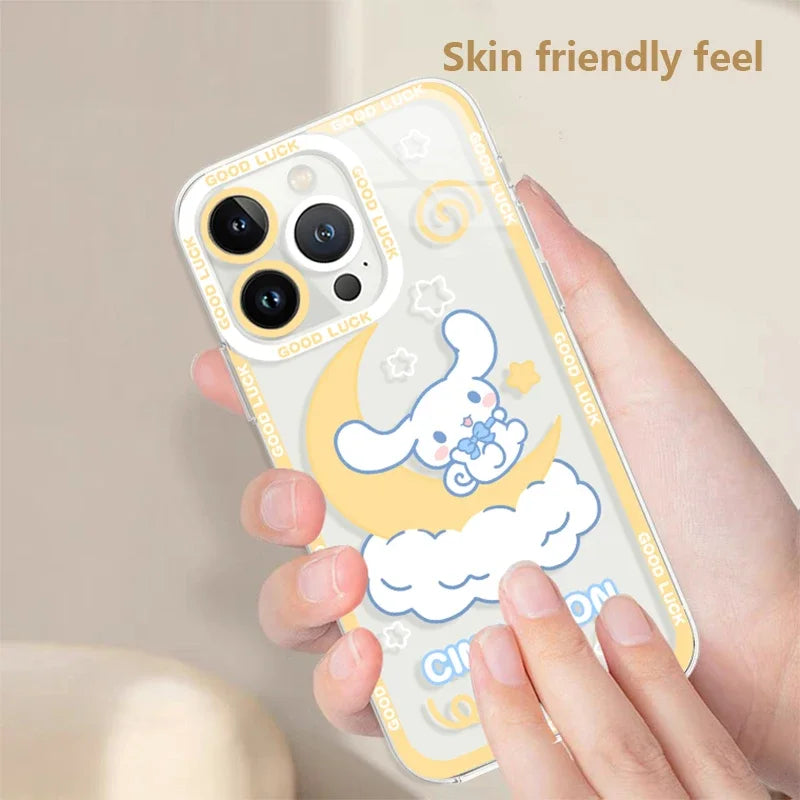 Sanrio Cinnamoroll Transparent Cloudy Yellow Phone Case for iphone
