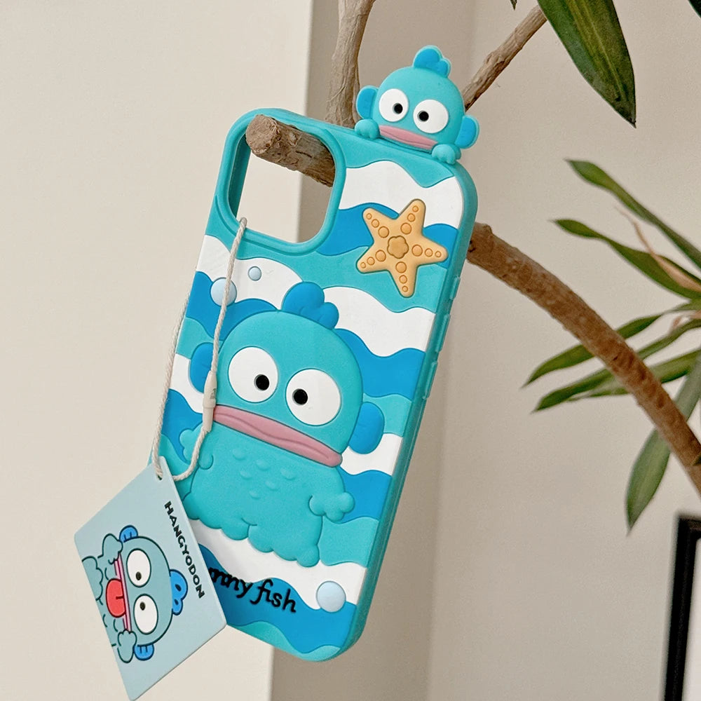 Sanrio Hangyodon Soft Silicone Case for iPhone – Fun & Colorful