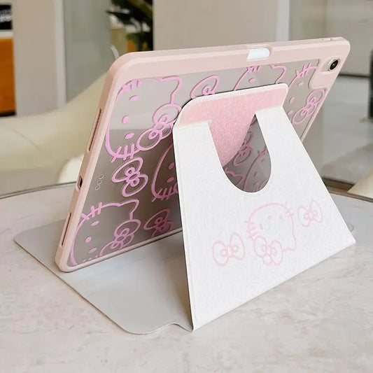 Sanrio Hello Kitty Acrylic iPad Case with Pen Slot Cover – Cute & Functional