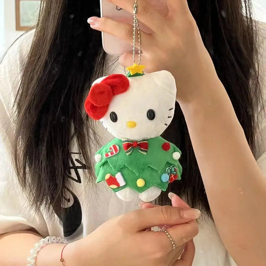 Sanrio Hello Kitty Christmas Tree Plush Keychain | Festive Holiday Accessory