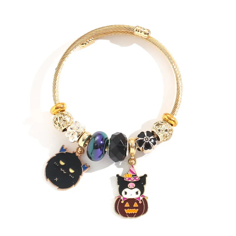 Sanrio Kuromi Gothic Beaded Bracelet for Halloween