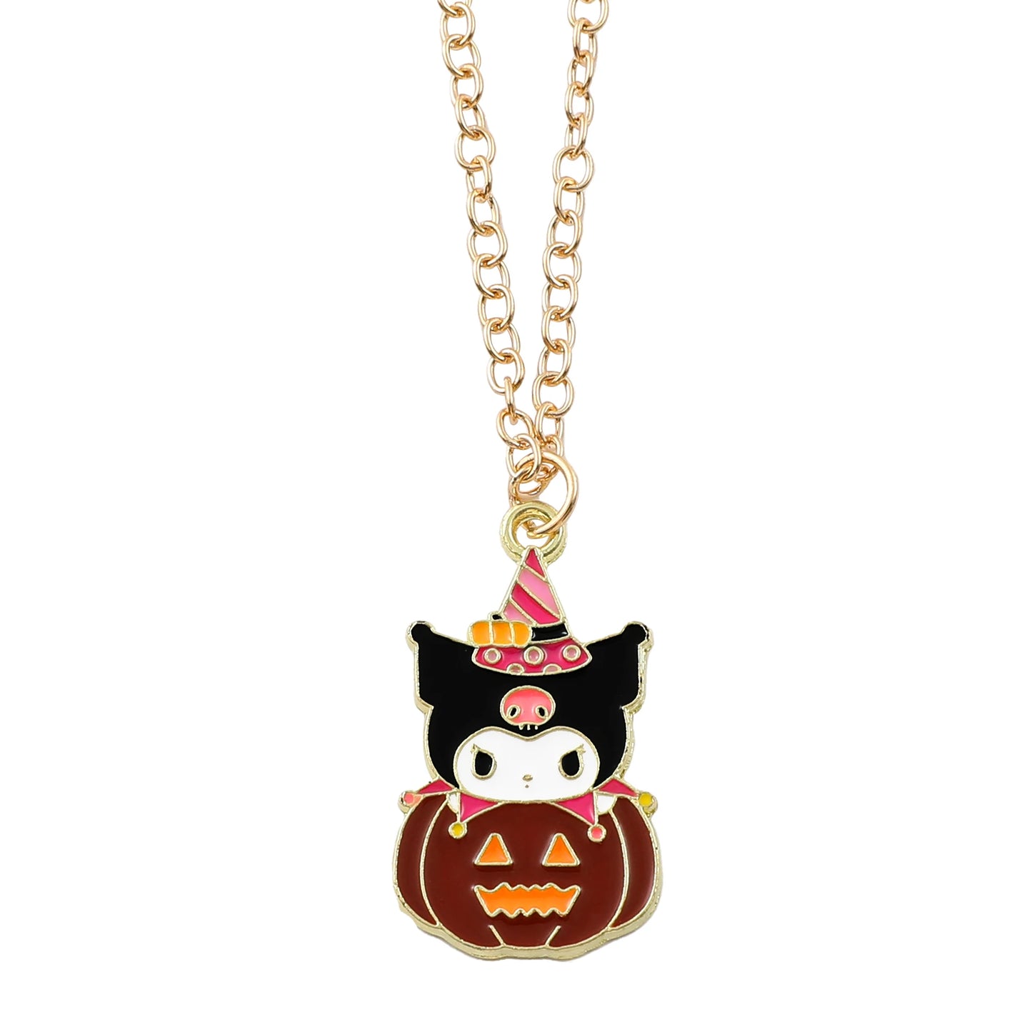 Sanrio Kuromi Pompompurin Halloween Pumpkin Pendant Necklace