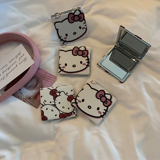Sanrio Portable Folding Mirror – Double-Sided Makeup Mirror for Girls