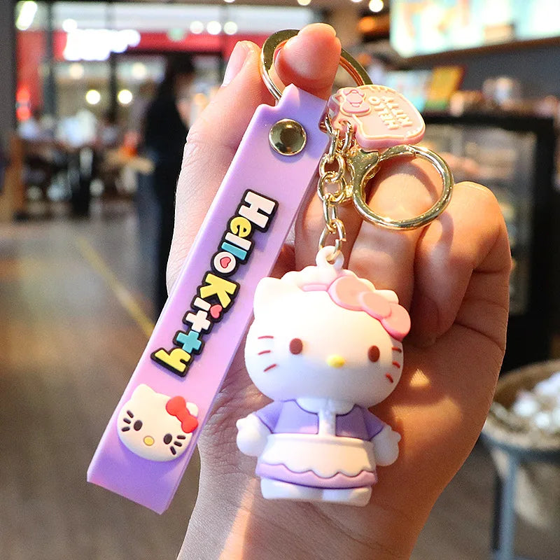 3D Hello Kitty Keychain in purple