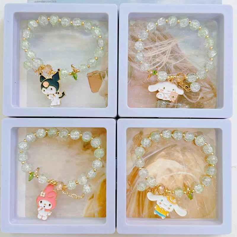 Sanrio My Melody Elastic Rope Crystal Beaded Bracelet