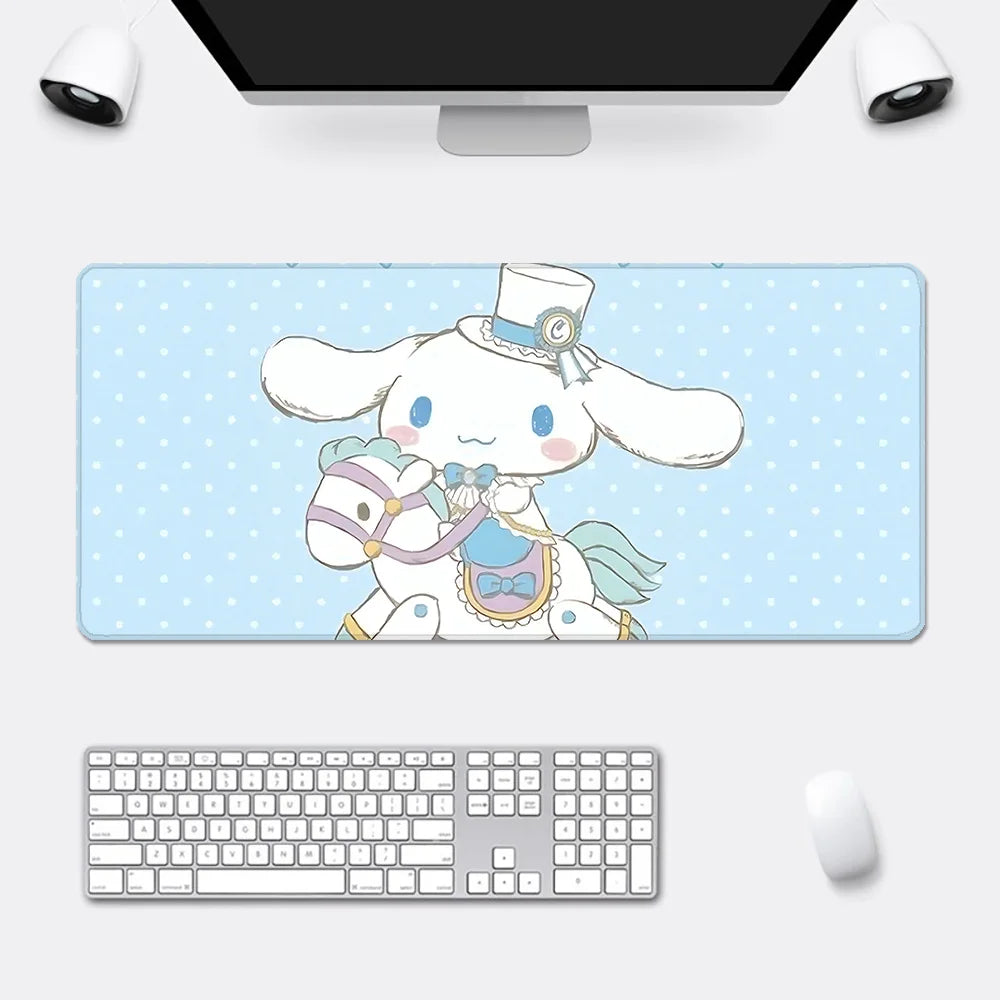 Soft Blue Cinnamoroll Desk Pad – Mouse & Keyboard Mat