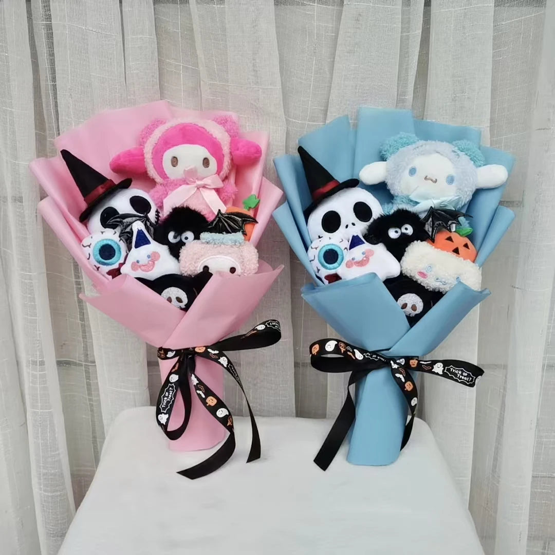 Spooky Cinnamoroll Halloween Plush Bouquet | With Ghost, Pumpkin & Skeleton Companions