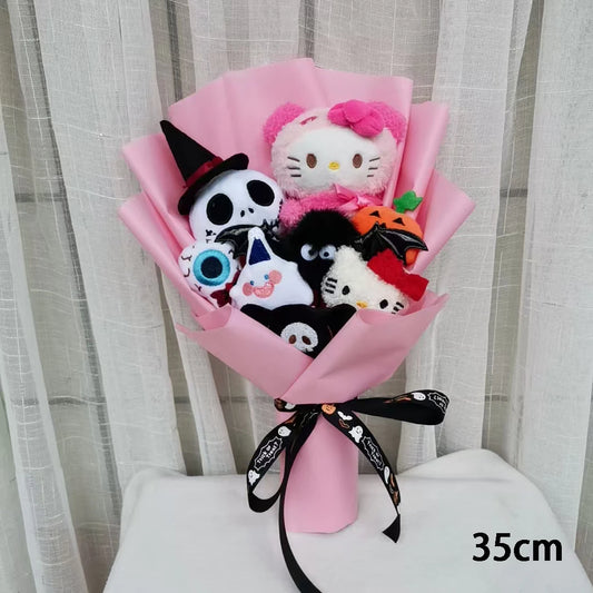 Spooky Hello Kitty Halloween Plush Bouquet | With Ghost, Pumpkin & Skeleton Companions