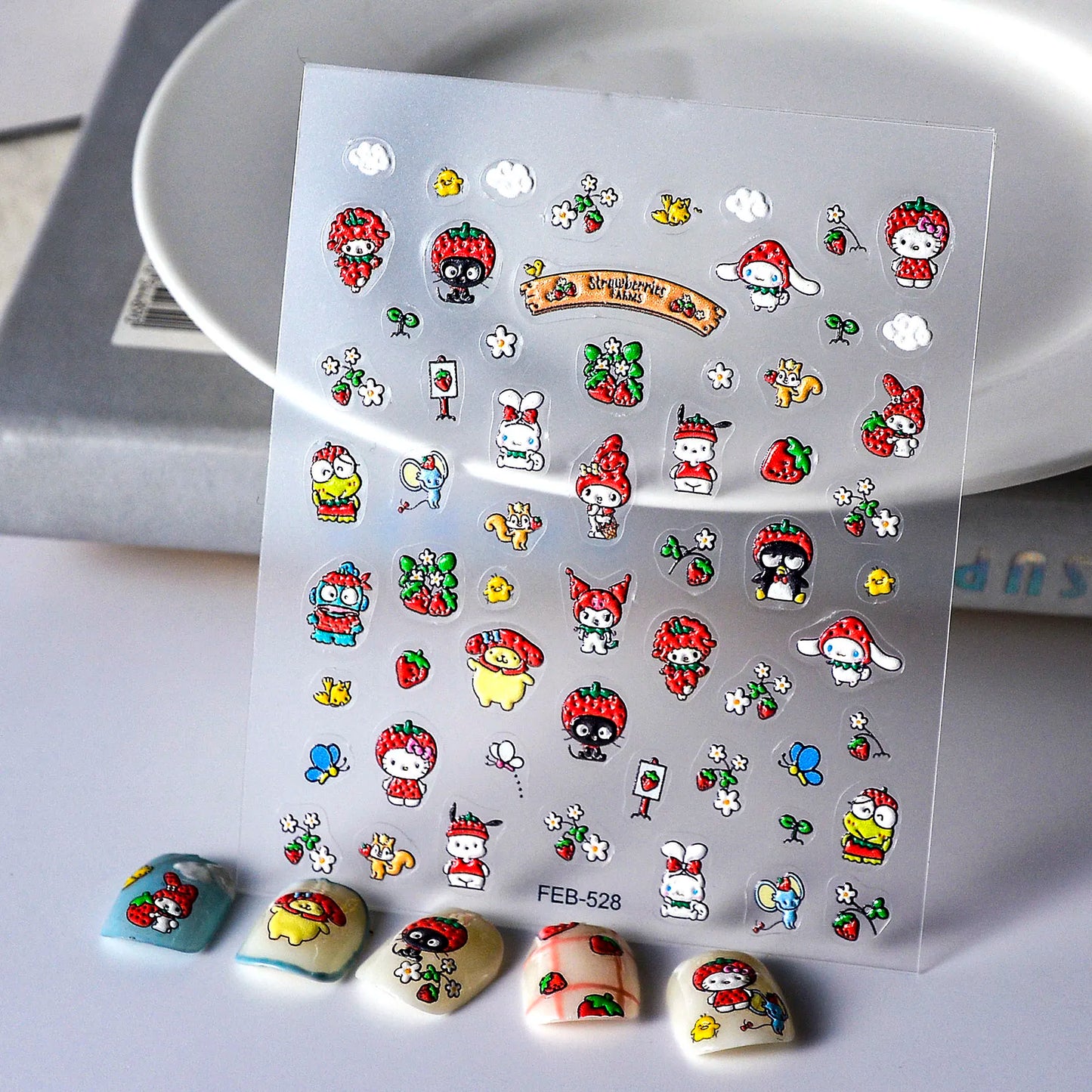 Strawberry Sanrio Character Nail Sticker DIY nail art