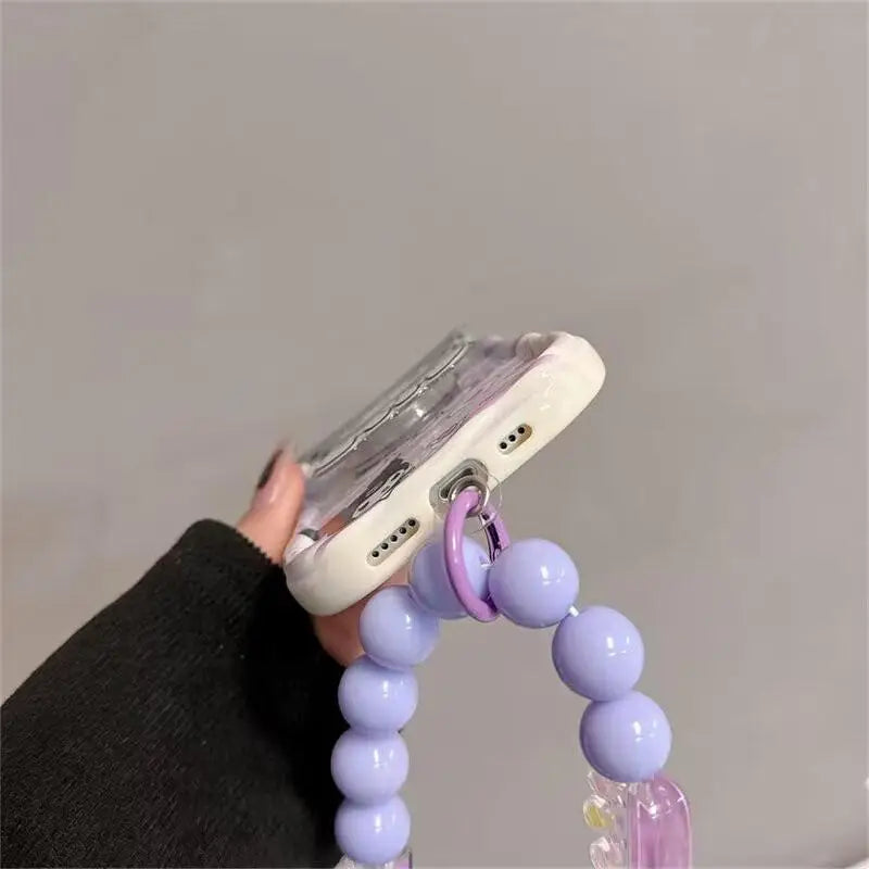 curved Perfection: My Melody Bracket Bracelet Phone Case with 3D Wavy Edge