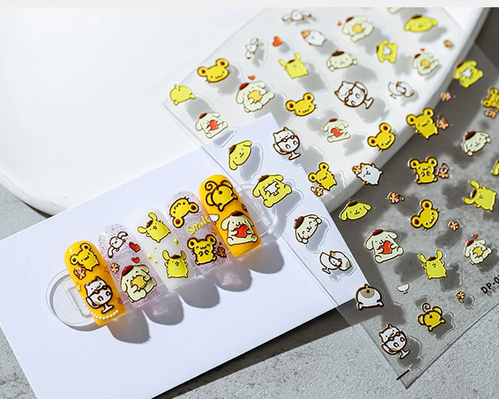 pompompurin DIY Nail Art 5D Embossed Nail Stickers
