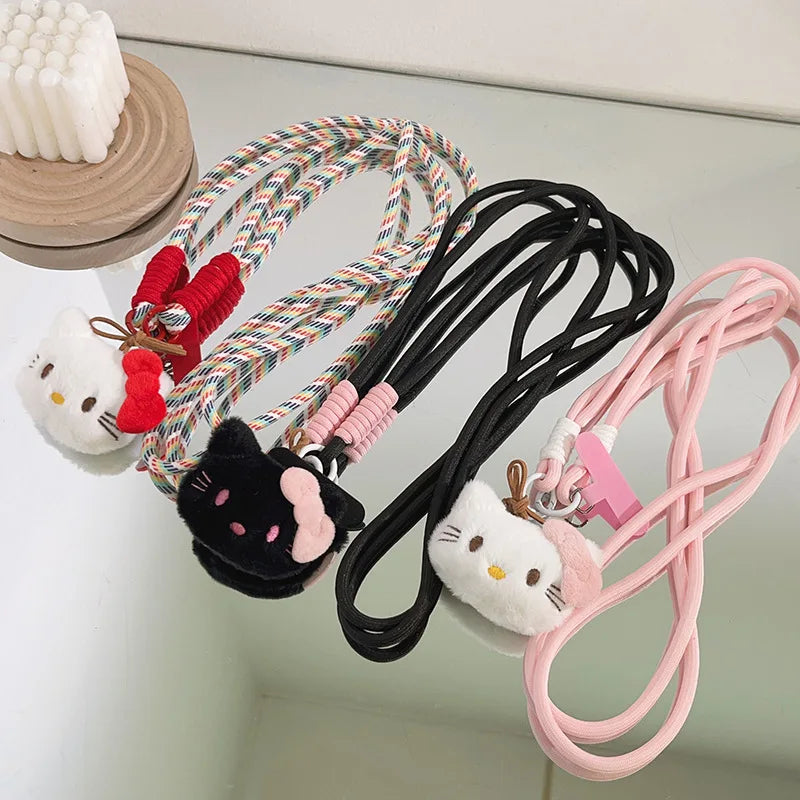 . Cute Hello Kitty Mobile Phone Lanyard with Pendant, Long Rope